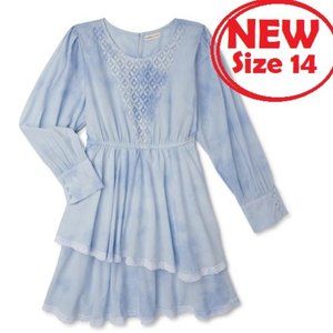 New Girl's Size Large 14 Easter Dress outfit light blue Cottagecore NWT